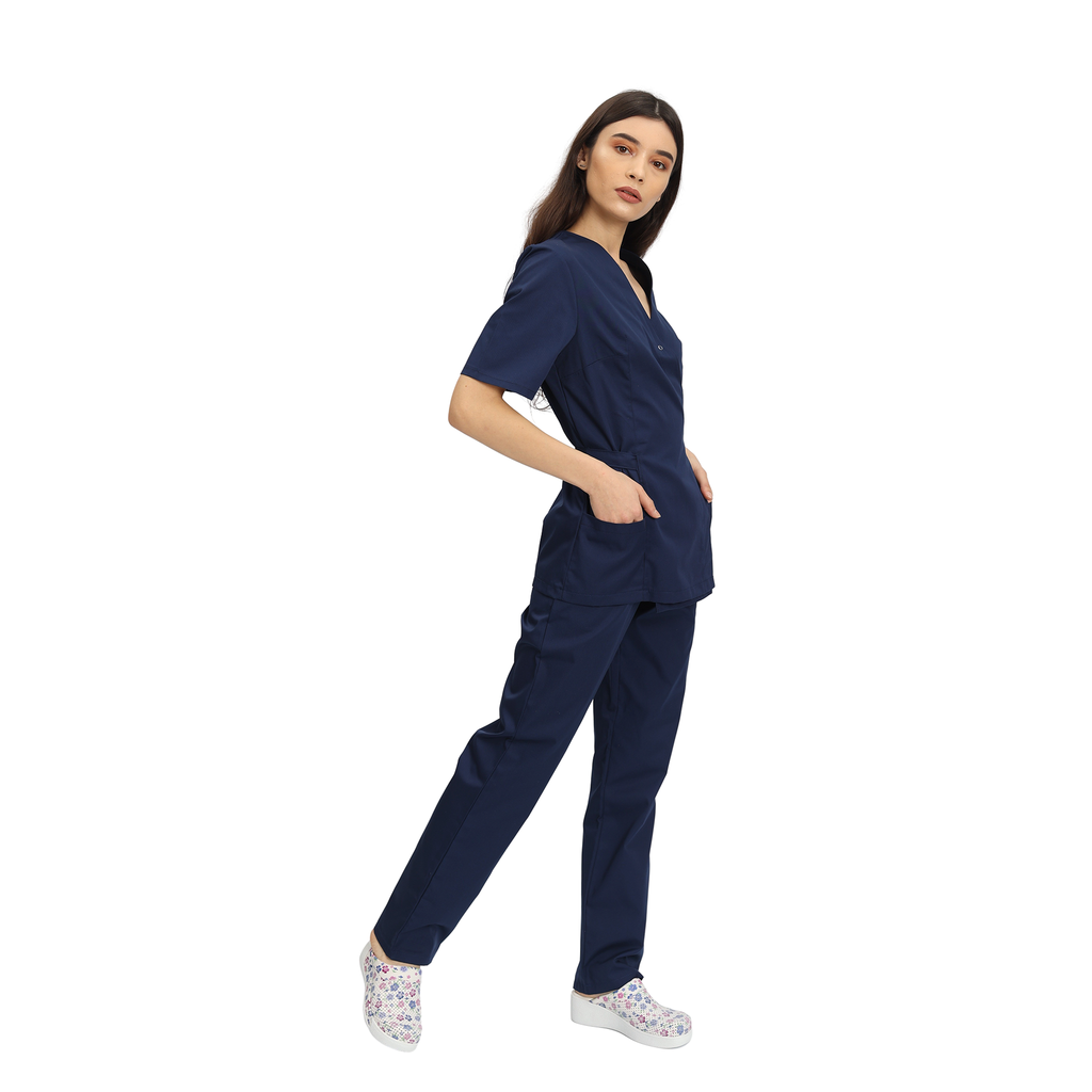 Compleu Medical Kimi, bluza medicala kimono si pantalon cu elastic | Inotex.ro